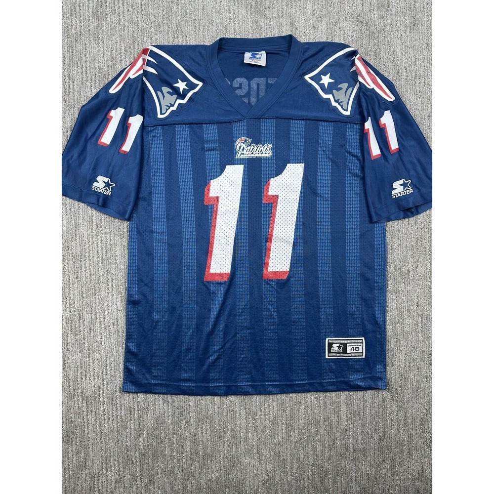Vintage Drew Bledsoe #11 New England Patriots NFL Starter Jersey Men's Sz 48L